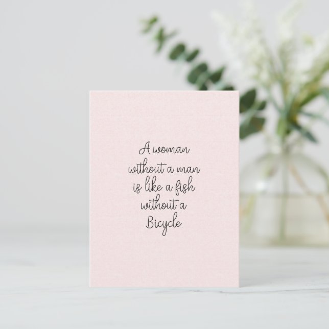 Postal Funny Strong Woman Female Quote Girlpower Card (Anverso de pie)