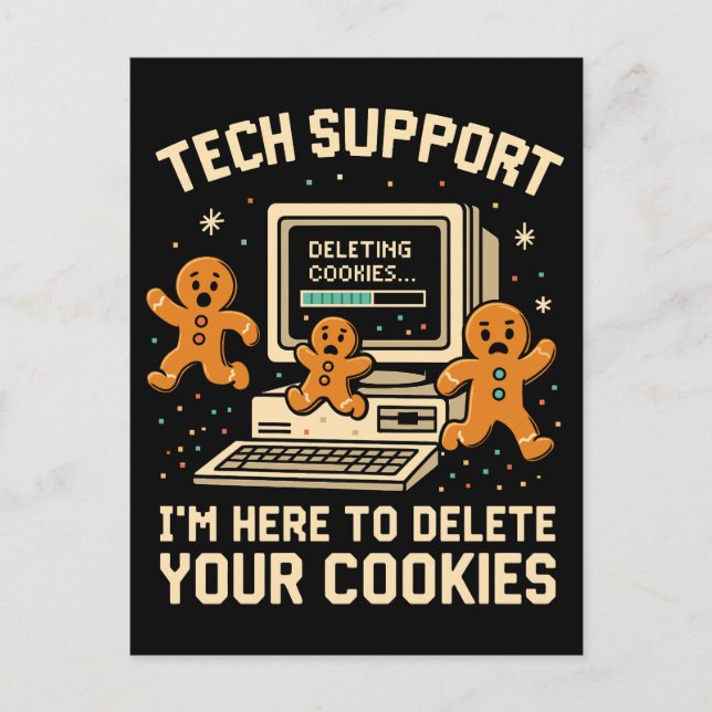 Postal Funny Tech Support Delete Cookies  (Anverso)