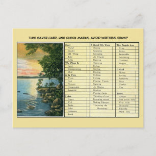 Postal Funny time saver, para los perezosos