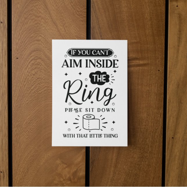 Postal Funny Toilet Quote Sit Down If You Can’t Aim (Funny Toilet Quote Sit Down If You Can’t Aim Postcard)