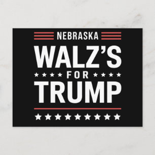 Postal Funny Trump Vance Walz para Trump Nebraska