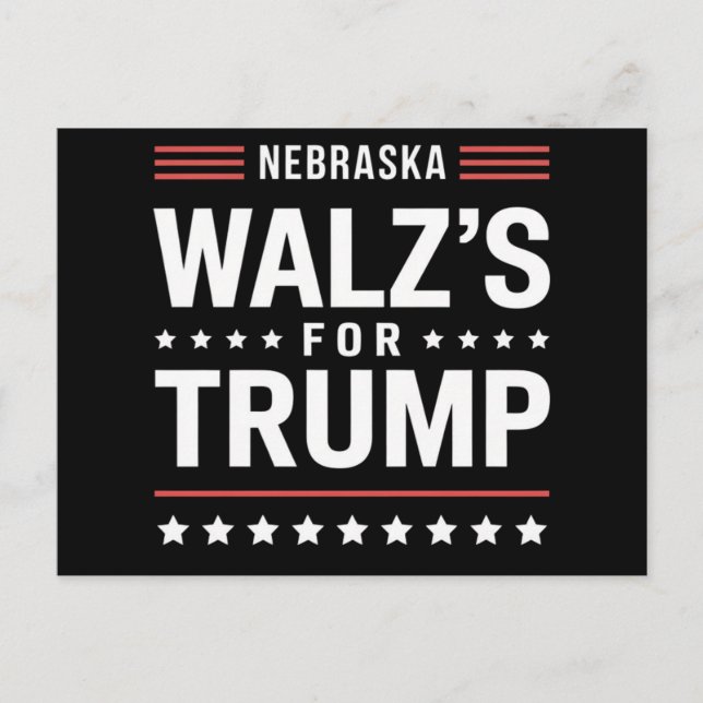 Postal Funny Trump Vance Walz para Trump Nebraska (Anverso)