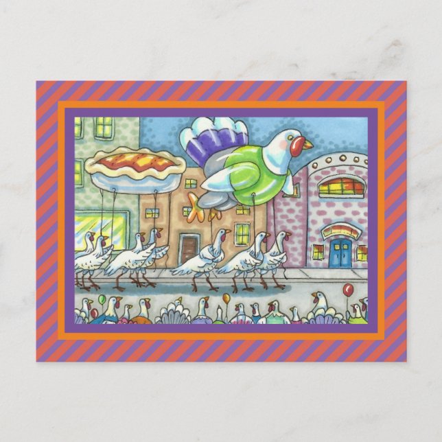 POSTAL FUNNY TURKEY DAY PARADE HELIUM BALLOONS (Anverso)