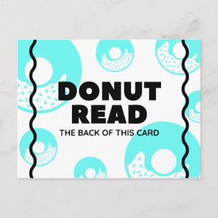 Postal Funny Turquoise Donut