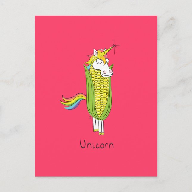 Postal Funny Unicorn Cute Kids Personalizado (Anverso)