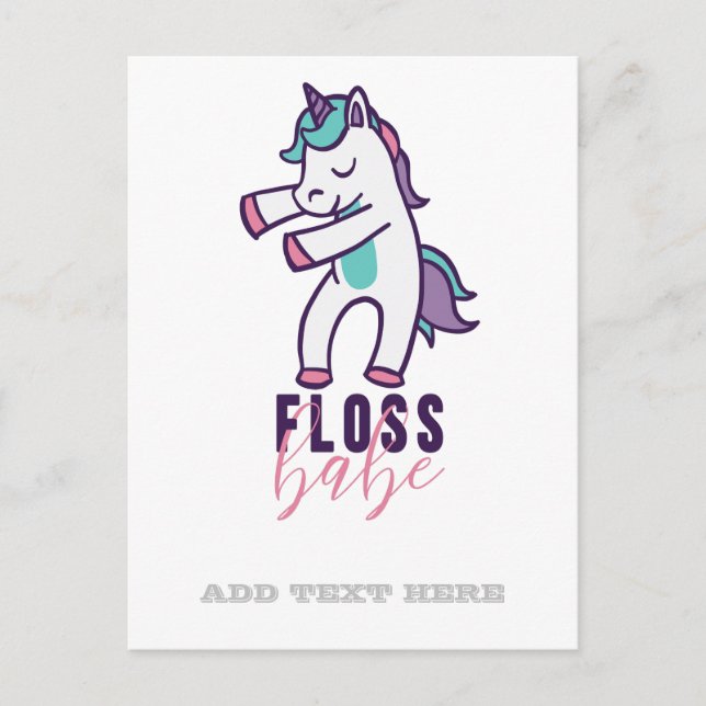 Postal Funny Unicorn Floss Babe Guay Dancing (Anverso)