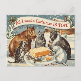 Postal Funny Vegetarian Navidades