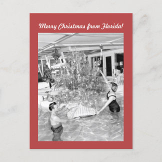 Postal Funny Vintage Photo Navidades de Florida