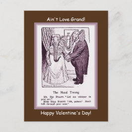 Postal Funny Vintage Valentine Animal Couple Dating