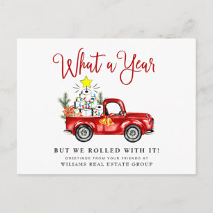 Postal Funny What a Year Navidad Corporate