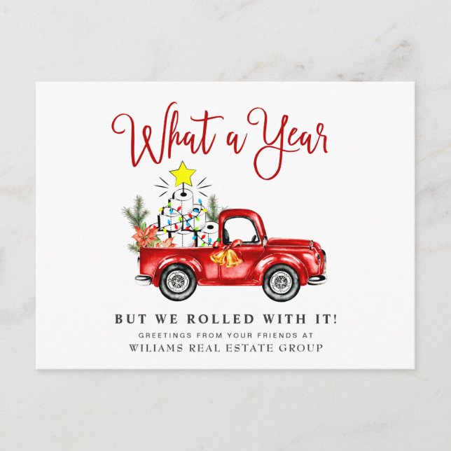 Postal Funny What a Year Navidad Corporate (Anverso)