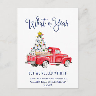 Postal Funny What a Year Navidad Corporate