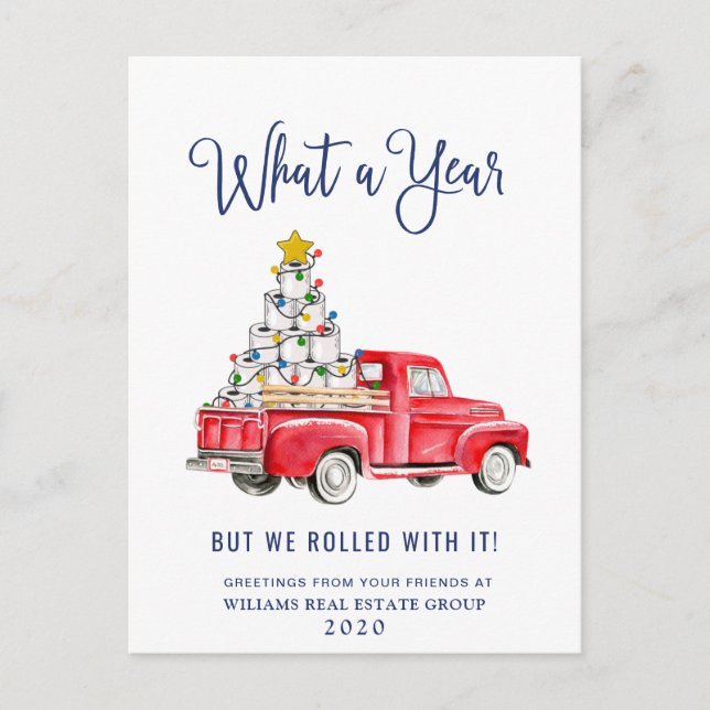 Postal Funny What a Year Navidad Corporate (Anverso)