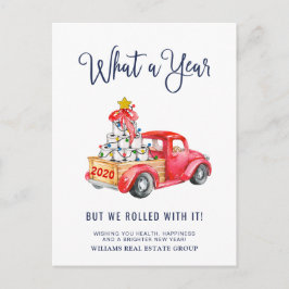 Postal Funny What a Year Navidad Corporate