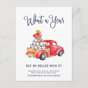 Postal Funny What a Year Navidad Corporate