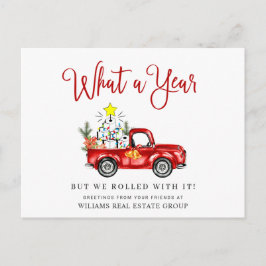 Postal Funny What a Year Navidad Corporate