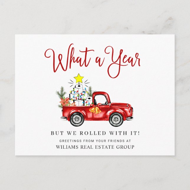 Postal Funny What a Year Navidad Corporate (Anverso)