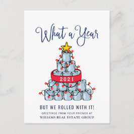 Postal Funny What a Year Navidad Corporate