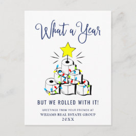 Postal Funny What a Year Navidad Corporate