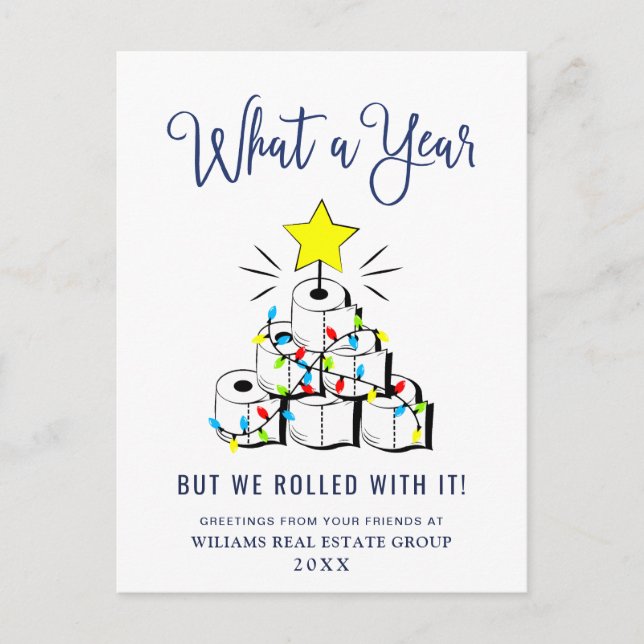 Postal Funny What a Year Navidad Corporate (Anverso)