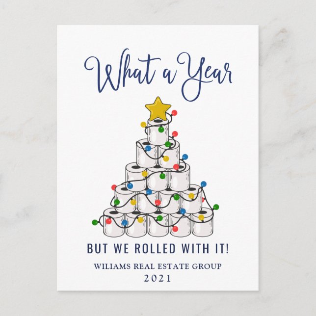 Postal Funny What a Year Navidad Corporate (Anverso)