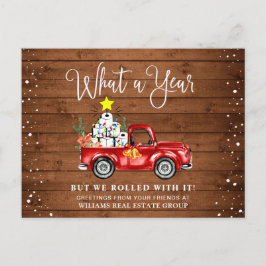 Postal Funny What a Year Navidad Corporate