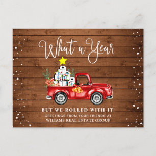 Postal Funny What a Year Navidad Corporate