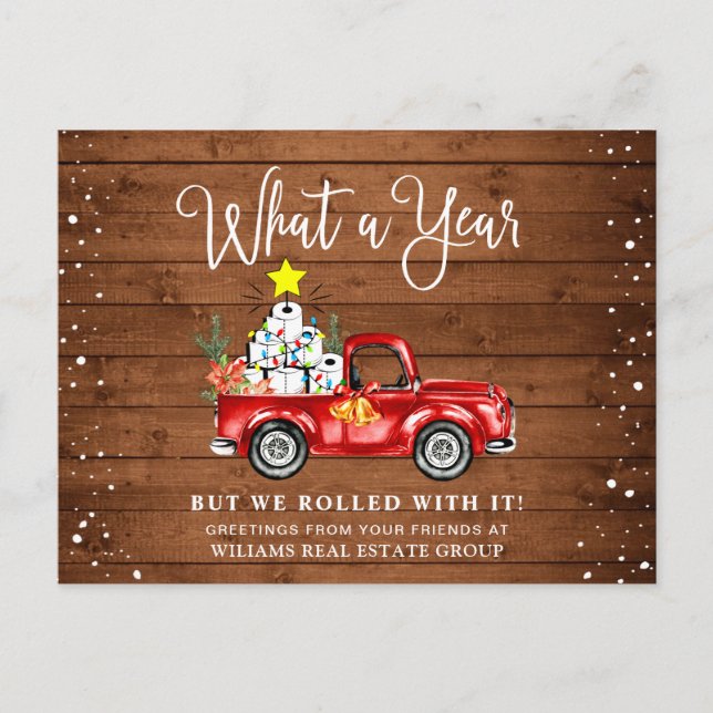 Postal Funny What a Year Navidad Corporate (Anverso)