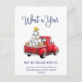 Postal Funny What a Year Navidad Corporate
