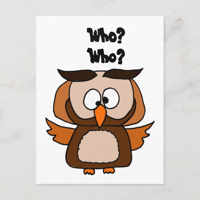 Postal Funny Who Owl Personalizado (Anverso)