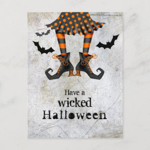 Postal Funny Wits Legs Wicks Halloween Postcard