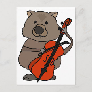 Postal Funny Wombat Jugando Personalizado Cello