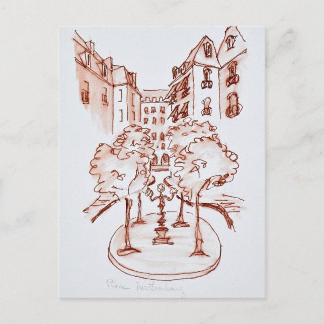 Postal Furstenberg, Iglesia de Saint-Germain-des-Pres, Pa (Anverso)