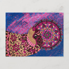 Postal Fushia Floral Otter