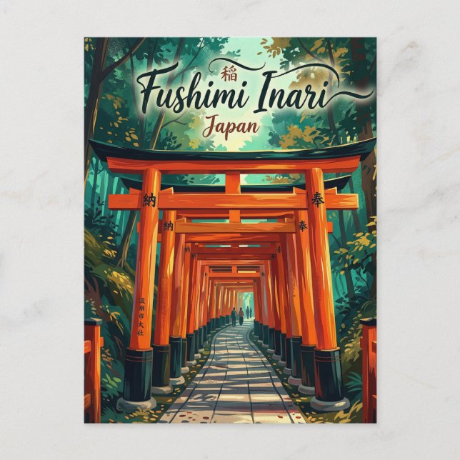 Postal Fushimi Inari-taisha Japón (Anverso)