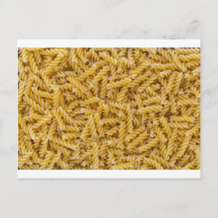 Postal Fusilli pasta macro como fondo