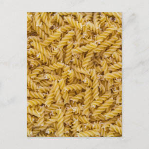 Postal Fusilli pasta macro como fondo