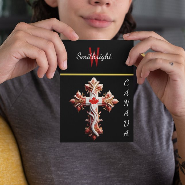 Postal Fusión Simbólica: Cruz con hoja de arce roja (Subido por el creador)