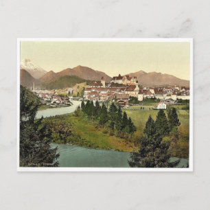 Postal Fussen, Bavaria, Alemania, fotochrom vintage