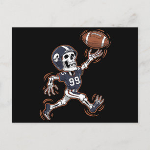 Postal Fútbol Americano Esqueleto Halloween Fútbol Americ