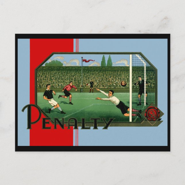 Postal Fútbol británico con gol de la pena (Anverso)