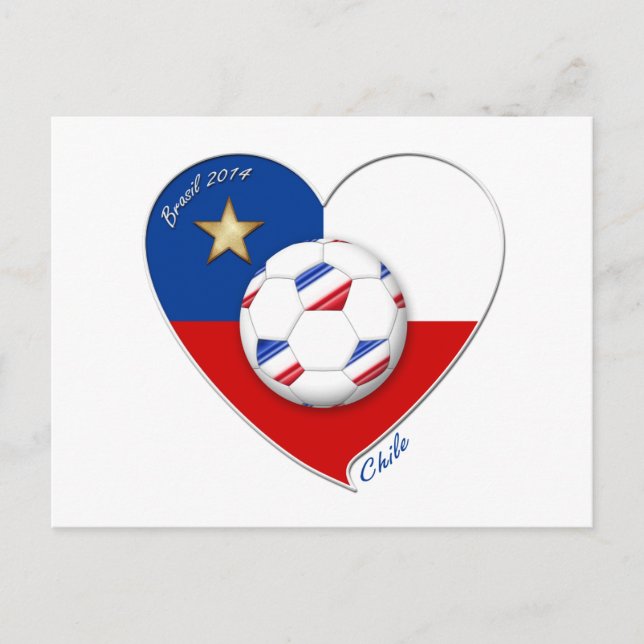 Postal Fútbol "CHILE" 2014. Chilean national soccer team (Anverso)