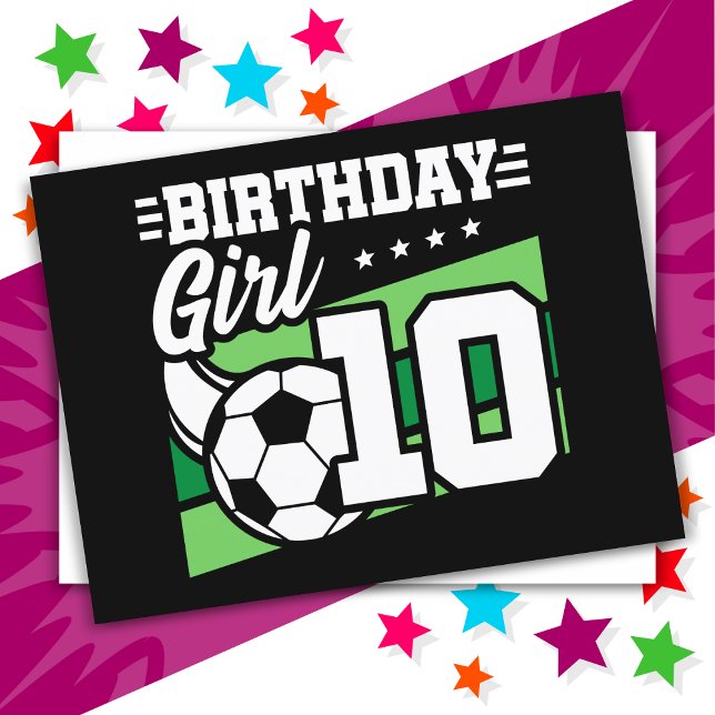 Postal Fútbol de 10 años Chica por décimo cumpleaños (Subido por el creador)