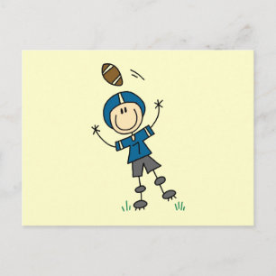 Postal Fútbol de Figuras de Palitos Azul