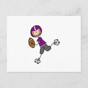 Postal Fútbol de Figuras de Palitos Púrpura