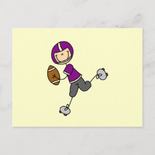 Postal Fútbol de Figuras de Palitos Púrpura