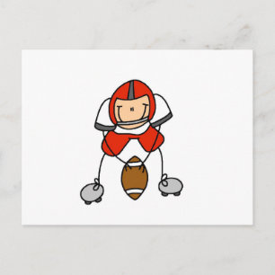 Postal Fútbol de Figuras de Palitos Rojo