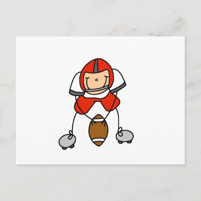 Postal Fútbol de Figuras de Palitos Rojo (Anverso)