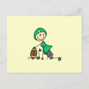 Postal Fútbol de Figuras de Palitos Verde