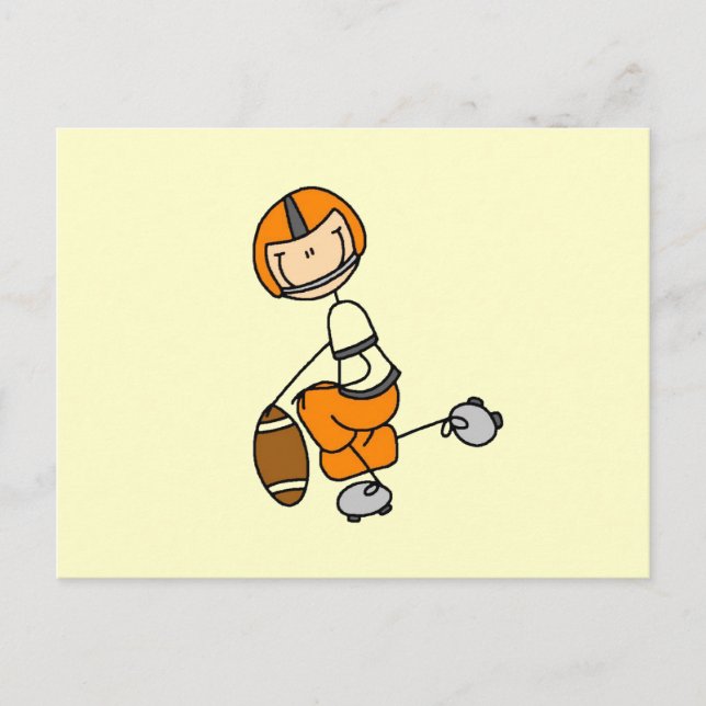 Postal Fútbol de Palitos Naranja (Anverso)